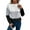 Gray, variant on Women's Fashion Long Sleeve Color-Blocking Pullover Knitted Sweater, Modern and Warm, Perfect for Urban Style and Winter Activities,Black,L