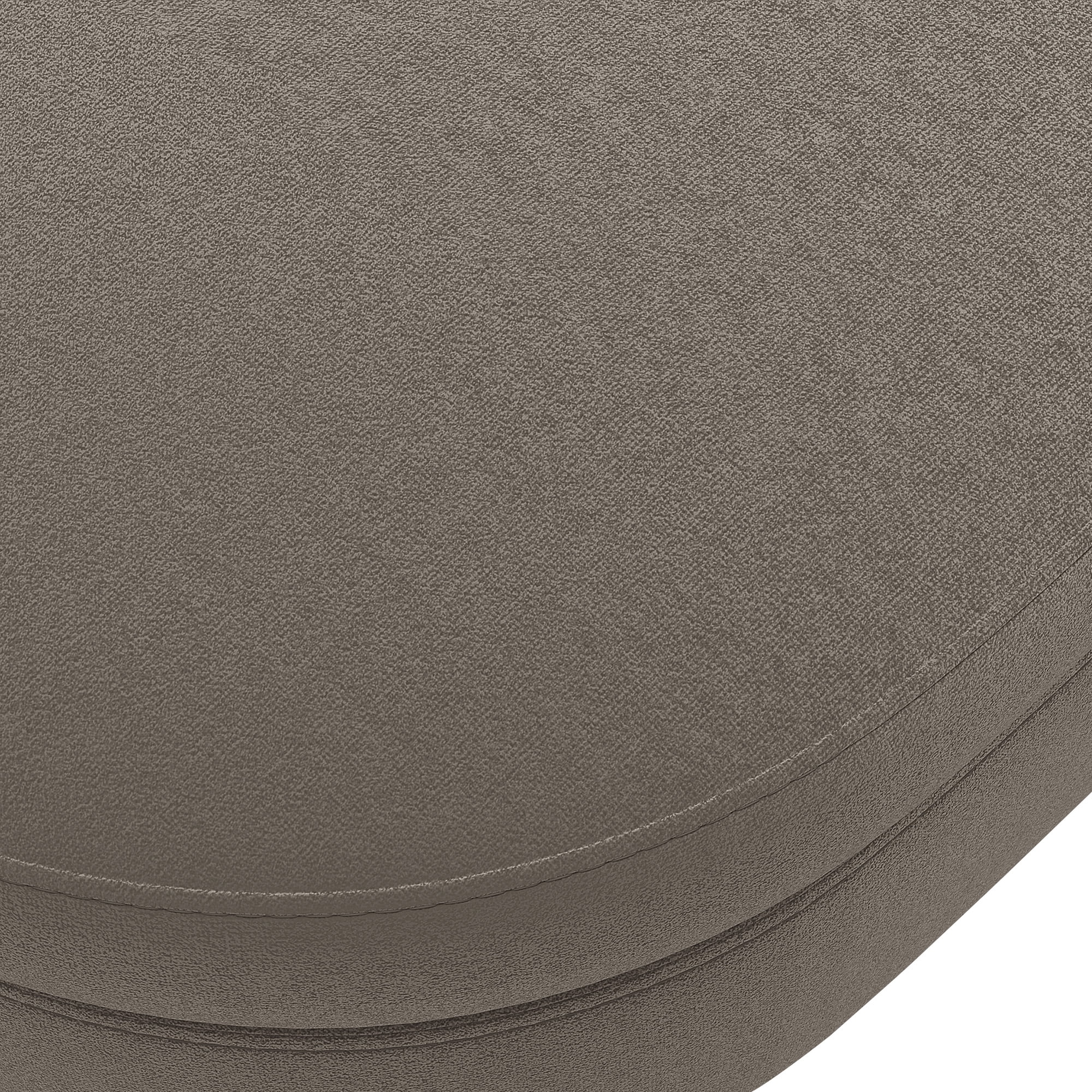 Oval Flannel Storage Ottoman Bench, Upholstered Footstool with Metal Legs, 43.5"x16"x16", 250lbs Capacity for Home Decor
