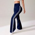 thumbnail image 4 of Women's Retro Wide Leg Side Striped Sports Pants Casual Loose Yoga Pants with Pockets, 4 of 5
