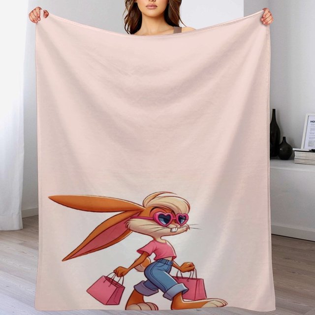 Manta de Bugs Bunny, súper suave, acogedora y cálida manta de felpa para niños y niñas, mantas de franela ligeras y difusas para sofá, cama, viajes, camping, regalos de 40 x 30 pulgadas