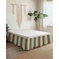 thumbnail image 2 of Sage Green Wrap Around Bed Skirts for Queen Bed 18" Drop,Bed Skirt with Adjustable Elastic Belt Dust Ruffle Bed Valance for Bedroom Hotel Farmhouse Wood Grain Vintage Brown Striped Bed Frame Cover, 2 of 7