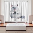 thumbnail image 2 of Ambesonne Animal Kitchen Curtains, Fluffy and Funny Chinchilla, 55"x36", Grey Rose White, 2 of 3