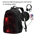 thumbnail image 2 of Salouo Red Spider On The Web Pattern Extra Large Travel Laptop,Backpack with USB Charging Port College Backpack Business Work Bag Casual Daypack Fits for Men & Women, 2 of 7