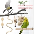 thumbnail image 3 of 13 Pcs Bird Wooden Toy Set Perch Stand Swing Rattan Ball Parrot Chewing Toys Bird Supplies With Bells, 3 of 6