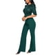 thumbnail image 5 of Mono informal de manga corta con lentejuelas y abertura para mujer - Pantalones largos rectos con corte holgado, 5 of 7