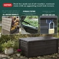 thumbnail image 3 of Keter Brightwood 120gal Weatherproof Resin Patio Deck Storage Box Bench, Brown, 3 of 11