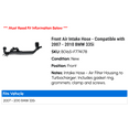 thumbnail image 2 of Front Air Intake Hose - Compatible with 2007 - 2010 BMW 335i 2008 2009, 2 of 2