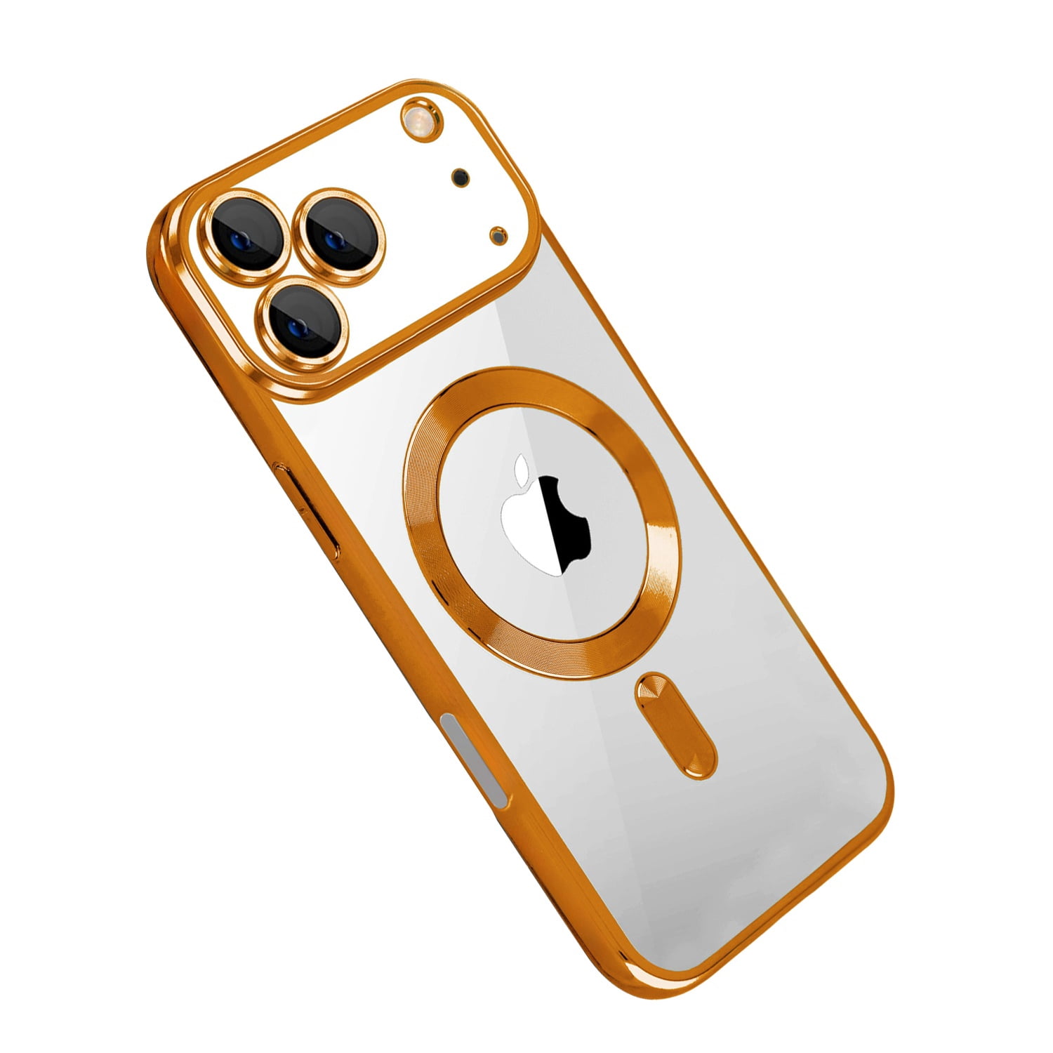 Anti-Scratch Wireless Charging Clear Case for iPhone 17 Pro Max - Rose Gold