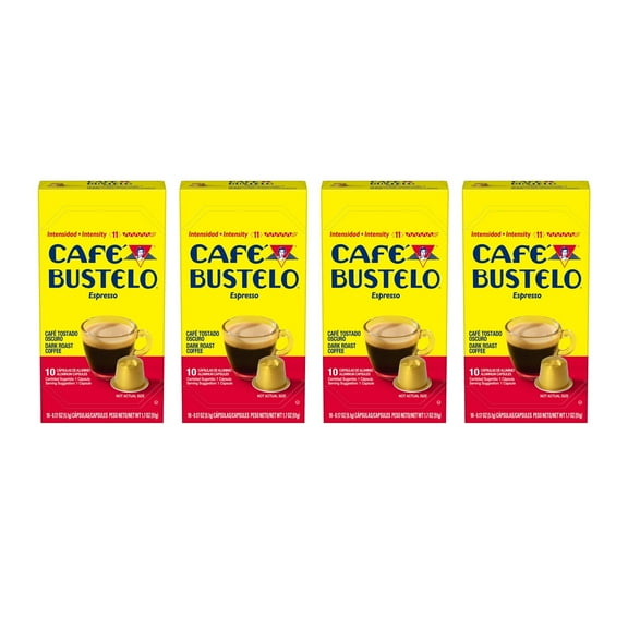 (4 Pack) Cafe Bustelo Espresso Coffee Capsules, 10 Count
