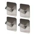 thumbnail image 1 of Ganchos adhesivos de 4 piezas de Unique Bargains para toallas, abrigos y ganchos de pared, se adhieren en el baño y la cocina, tono plateado, 1 of 6