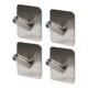 thumbnail image 1 of Ganchos adhesivos de 4 piezas de Unique Bargains para toallas, abrigos y ganchos de pared, se adhieren en el baño y la cocina, tono plateado, 1 of 6