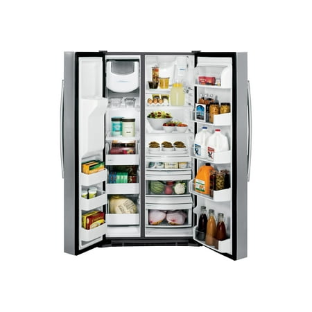 GE - Profile Series 28.4 Cu. Ft. Side-by-Side Refrigerator with Thru-the-Door Ice and Water - Stainless steel