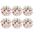 thumbnail image 2 of Pofeuu Snowflakes Santa Claus Christmas Tree Print Leather Coasters Set of 6, Round Cups Mugs Mat Pad for Home Kitchen Heat Resistant Drink Coasters,Octagon, 2 of 7
