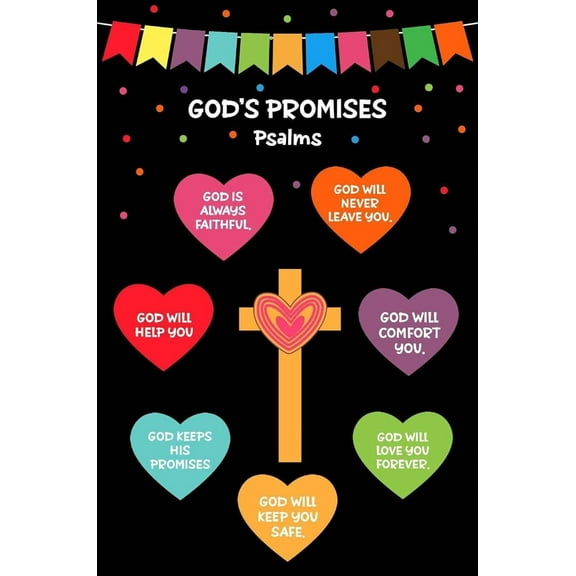 God's Promises Posters, Kids Scripture Poster, Church Sunday School Decor, Homeschool, Christian Education, Pre-school Decoration, Classroom Wall Art