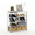 thumbnail image 6 of Furinno Turn-N-Tube 5 Tier Wide Shoe Rack, White Oak, Stainless Steel Tubes, 6 of 6