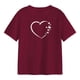 thumbnail image 2 of Camiseta de manga corta para mujer, camiseta femenina, regalo, camisetas de manga corta con cuello redondo, camisetas de verano para vacaciones, camin Rojo, 2 of 8