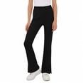 thumbnail image 4 of Pantalones de yoga acampanados de color liso para niñas, con bolsillos y cintura elástica, de poliéster, tallas medianas y grandes., 4 of 9