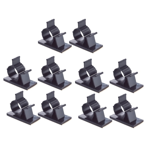 EeaseCA 10pcs Plastic Clips Black Adhesive Backed Wire Adjustable Cable Clips Adhesive Cable Management Clips Adjustable Clamp
