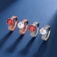 thumbnail image 2 of Anillo de diamantes de imitación de moissanita con tres filas y forma de huevo de paloma de 3 quilates, ligero, 2 of 5
