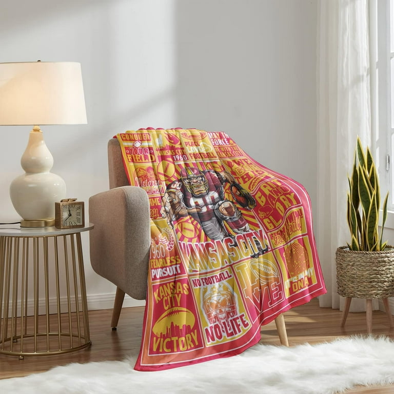 Red Kingdom Throw Blanket, Super Cozy Football Style Blanket Gifts