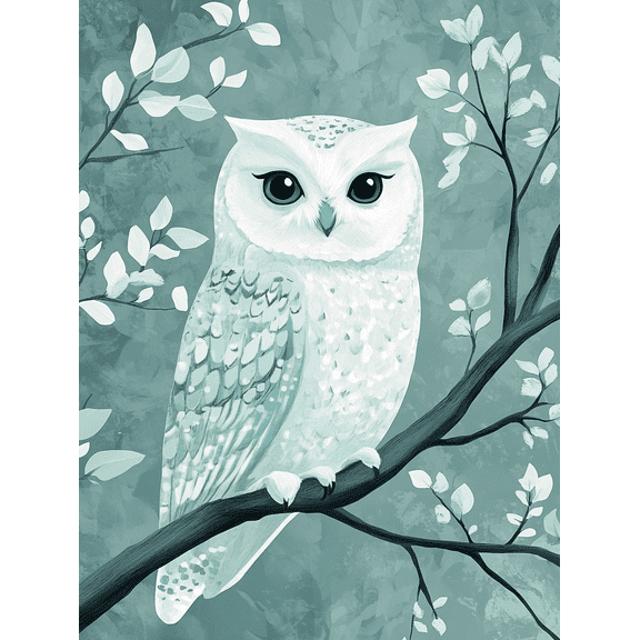 Elegant Snowy Owl Canvas Painting， Perfect for Living Room， Bedroom， Office， Hallway， and Bathroom Decor.