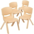 thumbnail image 3 of BizChair 4 Pack Natural Plastic Stackable School Chair with 10.5" Seat Height, 3 of 15