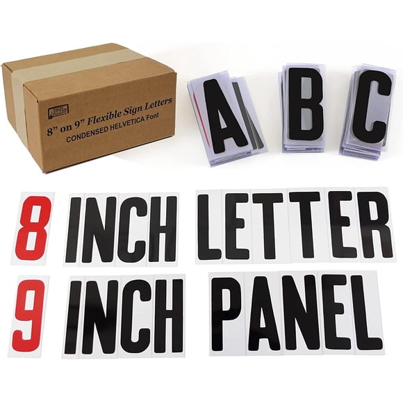 Sign Letter Depot , Lettres de Marquise, Lettres de Signalisation Extérieure Flexibles pour Panneau de Bord de Route Portable Changeable, Police Helvetica Condensée, Lettre de 8 Pouces, 9 I