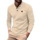 thumbnail image 1 of Playeras De Algodon Para Hombre, Camiseta Informal De Otoño A Cuadros, Camiseta De Manga Larga Con Solapa Y Botones, 1 of 6