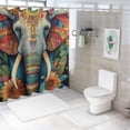 thumbnail image 7 of Autua Elephant Flowers Bird Shower Curtain for Bathroom Chic Modern Decor with Hooks 60"x72, 7 of 7