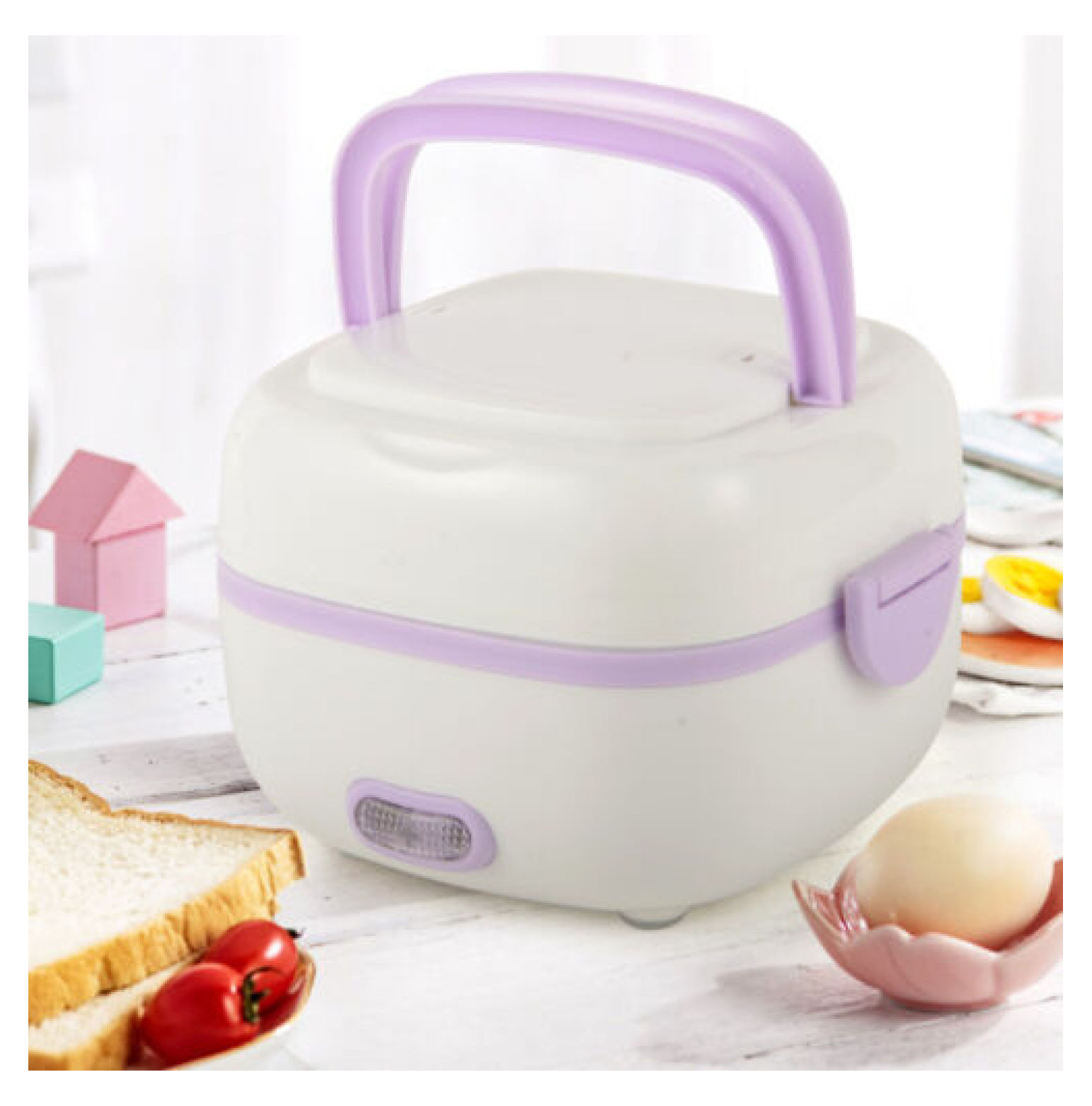 ZHOUJIA Mini Electric Lunch Box Mini Rice Cooker Steamer 200W Lunch Box Lunch Case