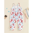 thumbnail image 4 of Musuos Toddler Girls Independence Day Jumpsuit 6M 12M 18M 24M 3Y Sleeveless Stars Popsicle Print Summer Romper, 4 of 8