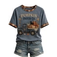 thumbnail image 3 of Clossjun Women's Vintage Halloween Shirts Skeleton Print Short Sleeve Fall Wear T-Shirts for Party Streetwear 2XL, 3 of 5