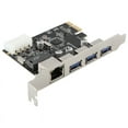 thumbnail image 1 of PCIe Slot to RJ45 USB 3.0 PCIe Expansion Card,with Gigabit Ethernet Controller PCI Express Adapter for Desktop PC, 1 of 8
