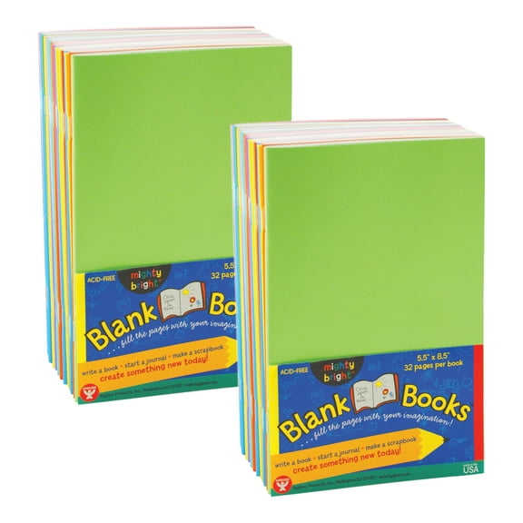 Hygloss Blank Paperback Books, 5.5" x 8.5", Assorted Colors, 10 Per Pack, 2 Packs