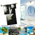 thumbnail image 4 of GZHJMY Magic White Lotus Flower Black Soft Luxury Decorative 3 Pieces Towels Set, 1 Bath Towel+1 Hand Towel+1 Washcloth, Multipurpose for Bathroom, Hotel, Gym, Spa and Kitchen, 4 of 5