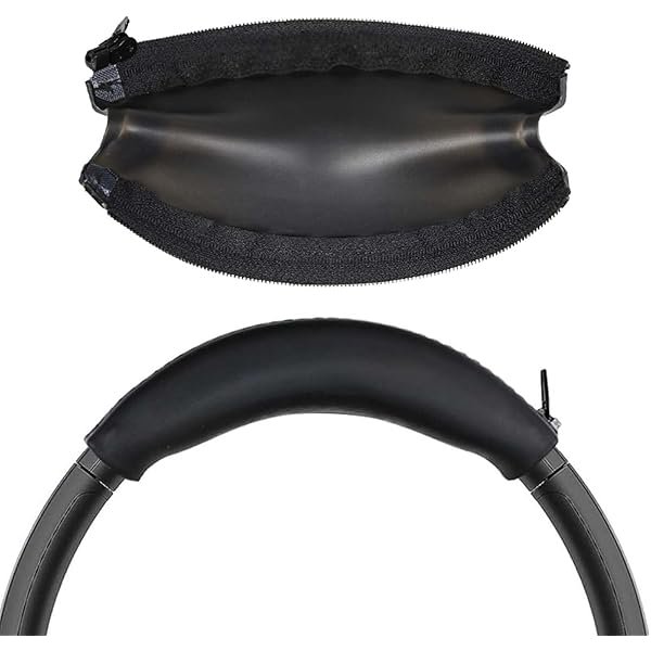 wonima44 Silicone Sweat Headband Cover for Sony WH-1000XM4, WH-CH720N, WH-XB910N, ULT WEAR, Washable Zipped Dustproof Headband Cover Protector for Soundcore Space Q45, Life Q30 & Q20 (Black)