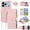 Pink, variant on For iPhone 15 6.1" Wallet Case Magnetic Flip Cover Multi-Card Slots Zipper Pocket With Circular Buckle Detachable Shoulder Strap And Wrist Strap,Red,For iPhone 15