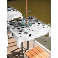 thumbnail image 2 of Outdoor Tablecloth with Umbrella Hole for Patio/Picnic/Party/Camping, Black Gradient Waterproof Table Cloth Square Cover Washable, Abstract Polka Dots Vintage Modern Art (54"x 54"), 2 of 8