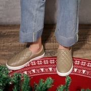 Women's Slip on Sneakers Platform Walking Shoes Casual Loafers Taupe US 8
