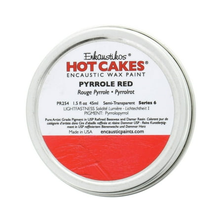 UPC: 0813043018686 | Enkaustikos Hot Cake Encaustic Wax Paint  1.5 oz. Tin  Pyrrole Red