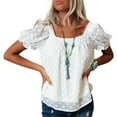 thumbnail image 1 of Camiseta de lunares suizos para mujer, camiseta de lunares suizos para mujer, camiseta de manga corta abullonada para mujer, camiseta de lunares suizos para mujer, valor excepcional, 1 of 6