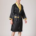 thumbnail image 2 of Icvfdpl Mens Pajamas Summer Silk Bathrobe Robe Summer Thin Ice Silk Plus Size Home Wear Leisure Men Pyjamas,L, 2 of 7