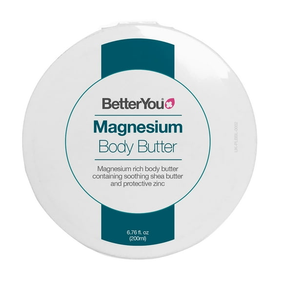 BetterYou Magnesium Body Butter - Dry Skin Moisturizer - Leaves Skin Smooth And Soft - With Shea Butter, Magnesium Chloride And Zinc - 6.76 oz
