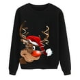 thumbnail image 2 of Femmes de Noël Pull Imprimé Sweatshirt Mode Veste Mi-Longue à Capuche Outwear Souple Long Sleeve Fermeture Blouse Col Rond Hiver Cardigan, 2 of 6