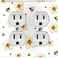 thumbnail image 1 of Metal Light Switch Plate Cover White Flowers Red Polka Dots FLW048, 1 of 13