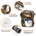 thumbnail image 3 of Mochila de pañales para papá, lona impermeable, estampado camuflaje, bolsa mamá cuidado bebés y viajes (jungla), 3 of 3