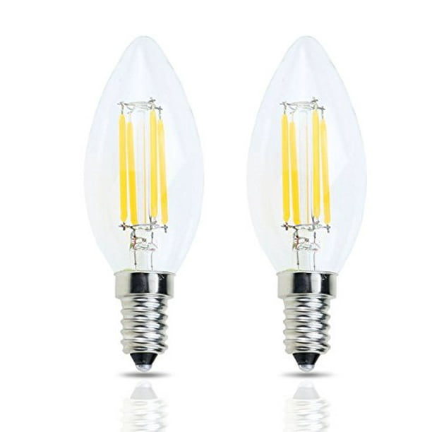 tåge medlem grad Lamsky E14 Base LED Filament Candle Shape Light Bulb,E14 European Base Bulb,Warm White 2700K 400LM 40W Equivalent,C35 Clear Glass Torpedo Shape Bullet Top,No-Dimmable (2-Pack) - Walmart.com tåge medlem grad Lamsky E14 Base LED Filament Candle Shape Light Bulb,E14 European Base Bulb,Warm White 2700K 400LM 40W Equivalent,C35 Clear Glass Torpedo Shape Bullet Top,No-Dimmable (2-Pack) - Walmart.com