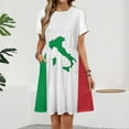 thumbnail image 2 of Map of Italy - Italian Flag Sundress Short Sleeve Dress Summer Women Clothes Dress for Women Dresses, 2 of 7
