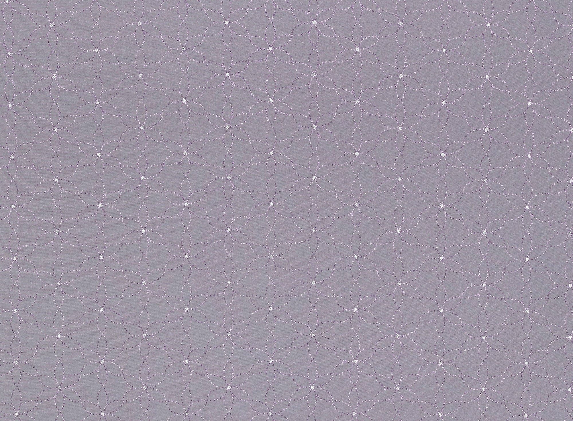 Zelouf Flower Glitter Pattern W/hologram On Tulle  , Sewing, DIY, Crafts Fabric by the Yard, Black/purple, 5 Yard