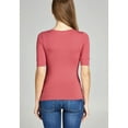 thumbnail image 2 of emmalise women's cotton blend v neck tee shirt half sleeves - junior and plus sizes, 2 of 3